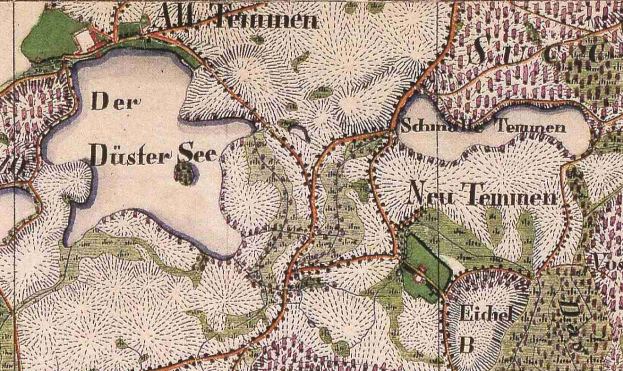 Ein detailliertes altes Stadtplan von Düsseldorf, Deutschland, der Straßen, Gebäude, Sehenswürdigkeiten und Text mit Informationen über die Bevölkerungszahl, Bevölkerungsdichte und Lage der Stadt zeigt.