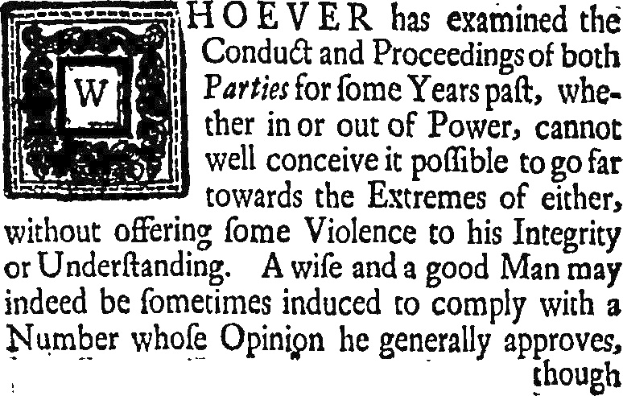 Schwarzes und weißes Foto eines Mannes im Anzug und mit Krawatte mit zentrierter Schrift und Logo, das ein Zitat über politische Verhaltensweisen und Integrität enthält.