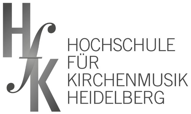 Das Logo für die Hochschule für Kirchenmusik Heidelberg, mit schwarzem Text auf weißem Hintergrund.