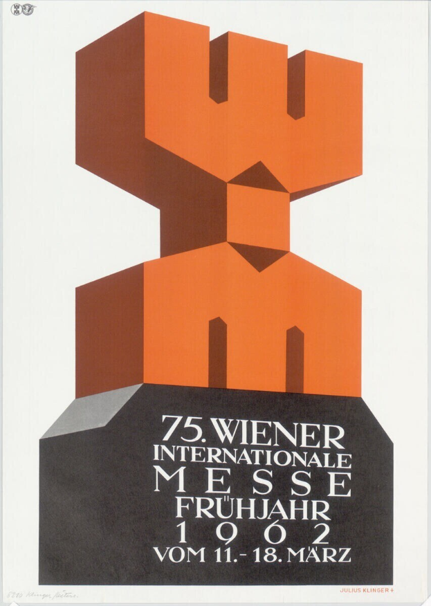 Plakat für die 75. Internationale Messe Frühling in München, Deutschland, mit einer zentralen farbenfrohen Skulptur und Veranstaltungseinzelheiten auf einem weißen Hintergrund.