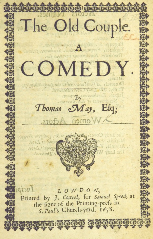 Buchumschlag mit dem Titel "Das alte Paar: Eine Komödie" und einem Logo.