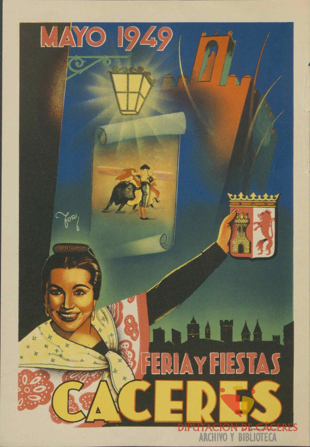 Plakat für ein mexikanisches Festival mit einer Frau mit menschlichem Gesicht und Text mit Festivalinformationen